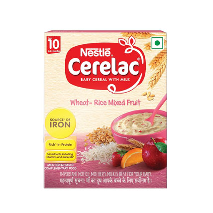 Nestle Baby Food Cerelac Wheat Rice Mixed Fruit 10 To 24 Months